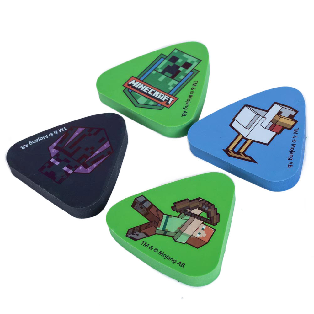 Official Minecraft Eraser Set 4 Pack