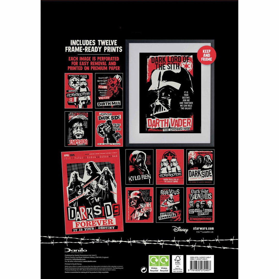 Star Wars Dark Side Deluxe 2025 Calendar