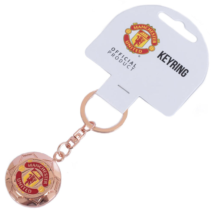 Official Manchester United Rose Gold Ball Keyring