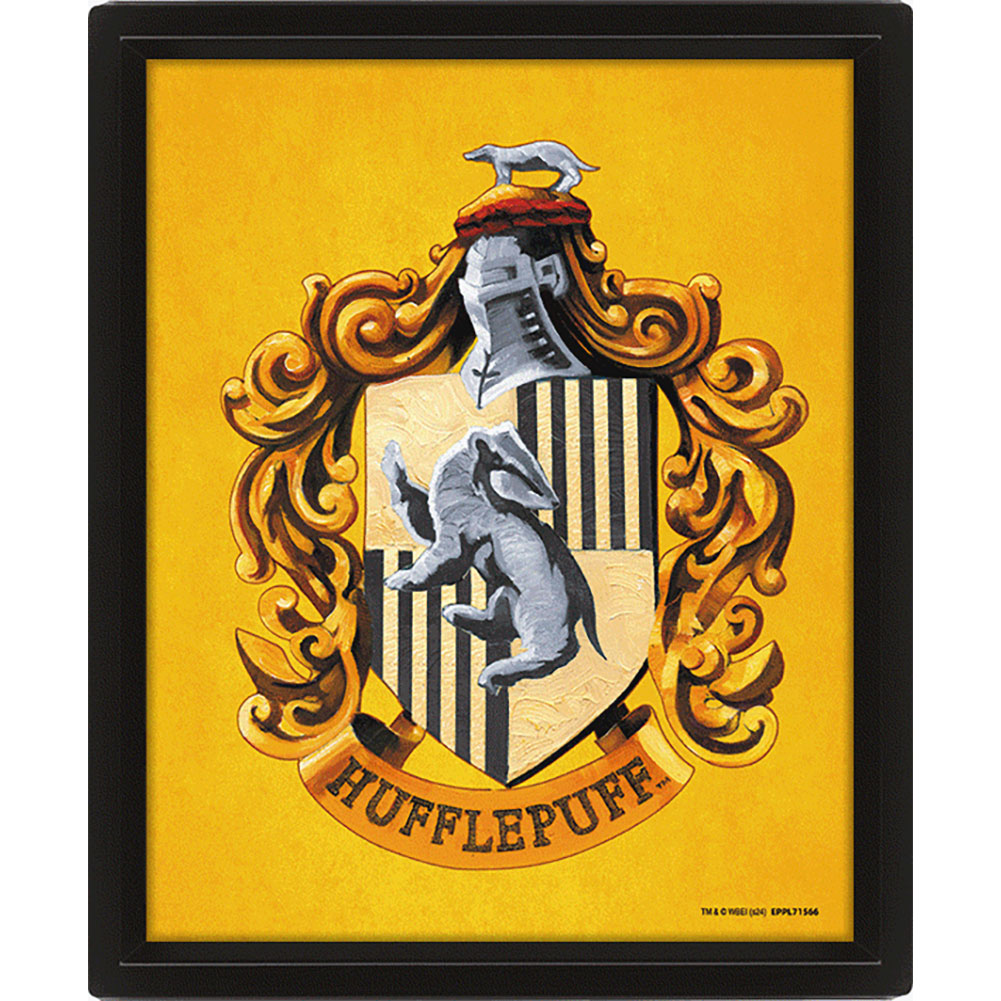 Official Harry Potter Hufflepuff Framed 3D Lenticular Poster