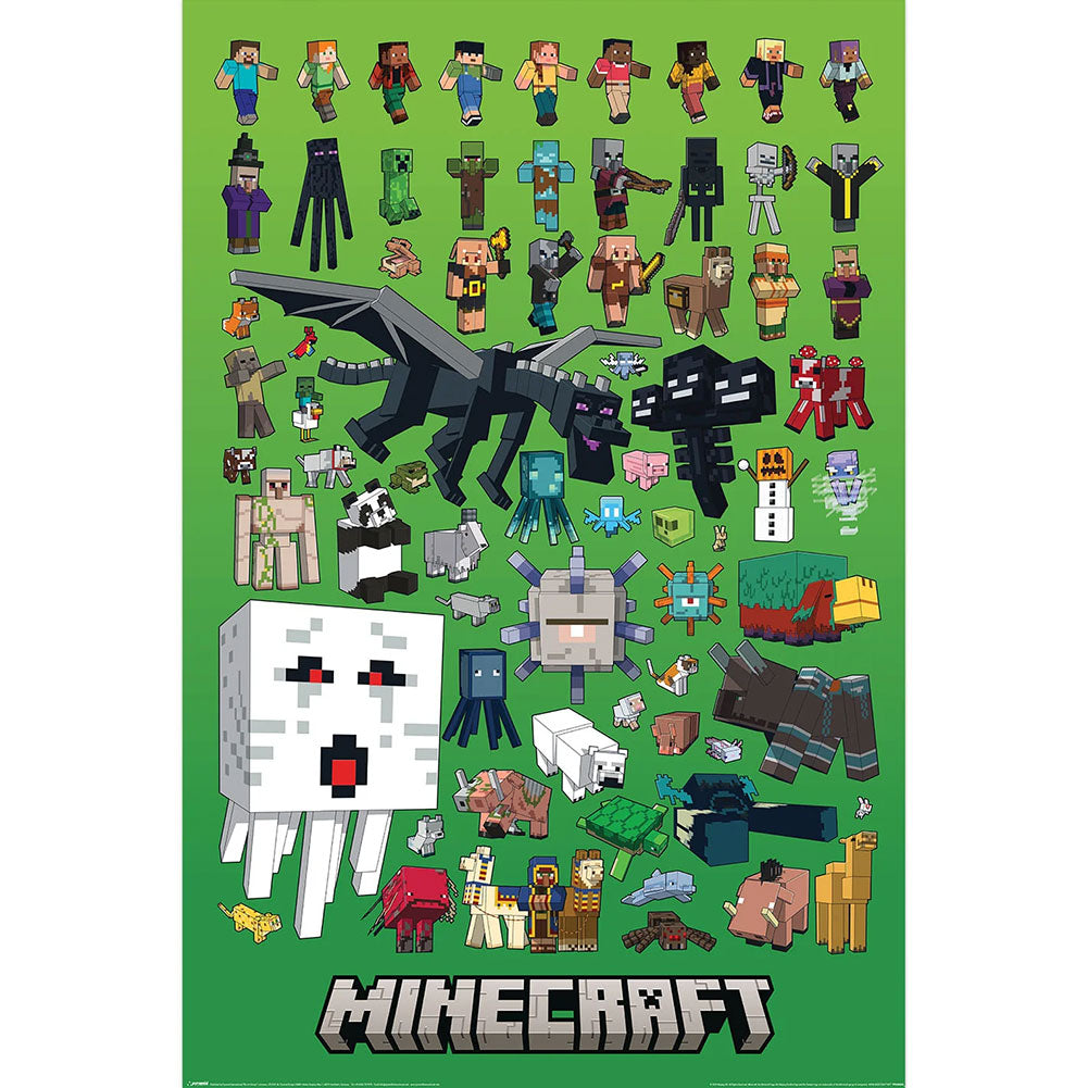 Minecraft Character Montage Poster