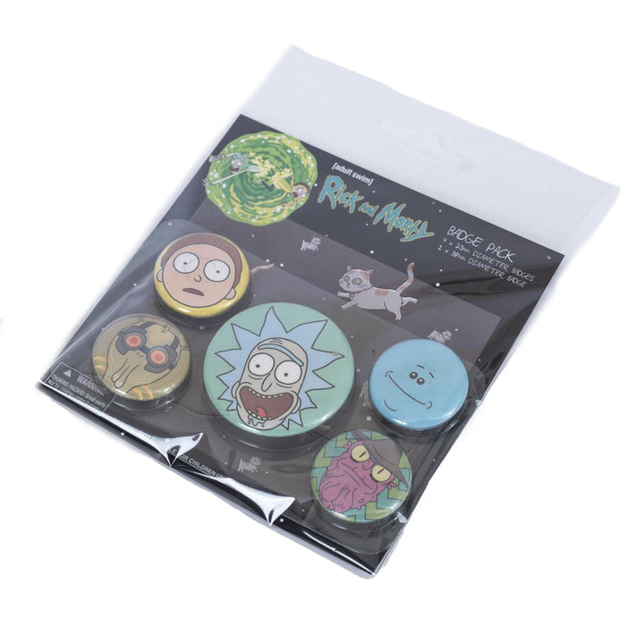 Rick And Morty Heads Button Badge Set