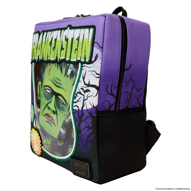 Universal Monsters Frankenstein Mask Glow Loungefly Mini Backpack With Coin Bag