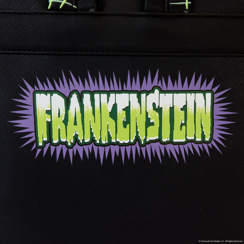 Universal Monsters Frankenstein Mask Glow Loungefly Mini Backpack With Coin Bag