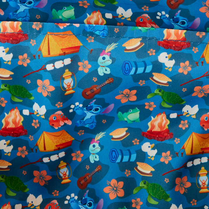 Loungefly Disney Stitch Camping Cuties All Over Print Nylon Mini Backpack