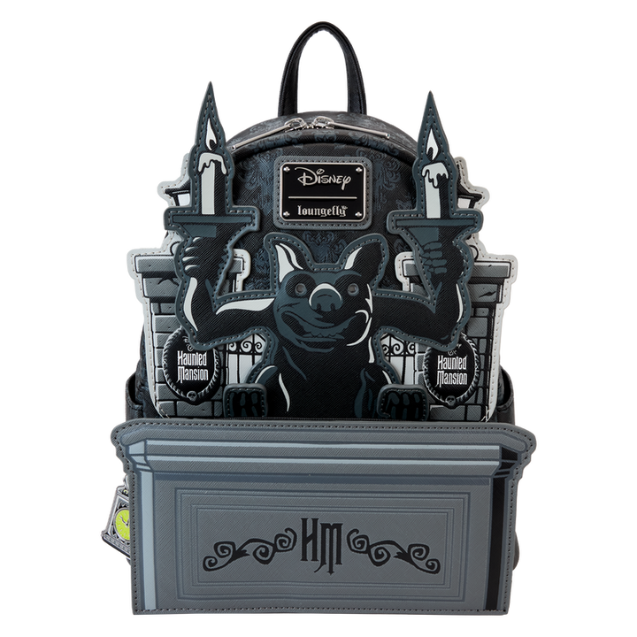 The Haunted Mansion Gargoyle Wallpaper Loungefly Light Up Glow Mini Backpack