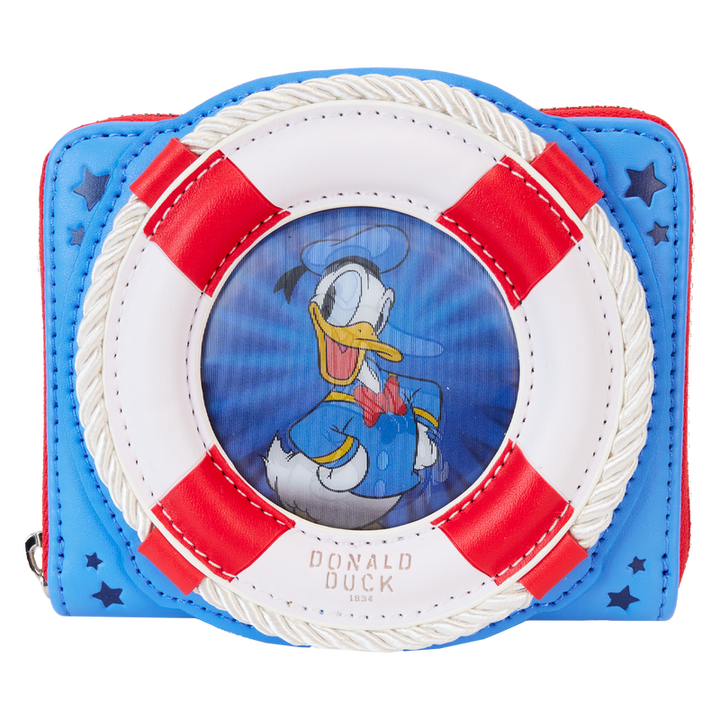 Loungefly Disney Donald Duck 90th Anniversary Lenticular Zip Around Wallet