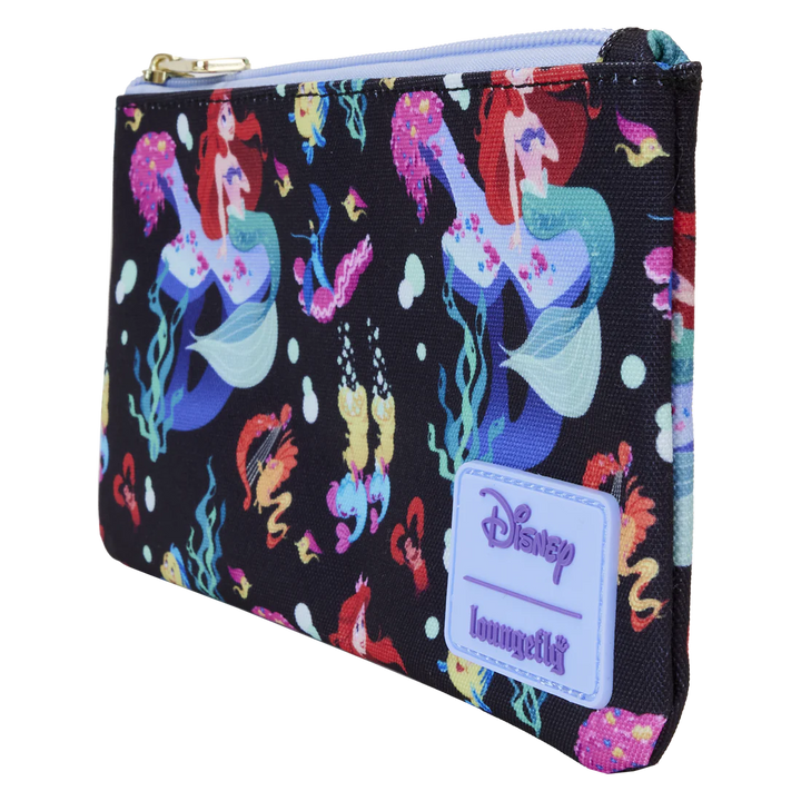 Loungefly Disney The Little Mermaid 35th Anniversary Life Is The Bubbles Nylon Wristlet Wallet