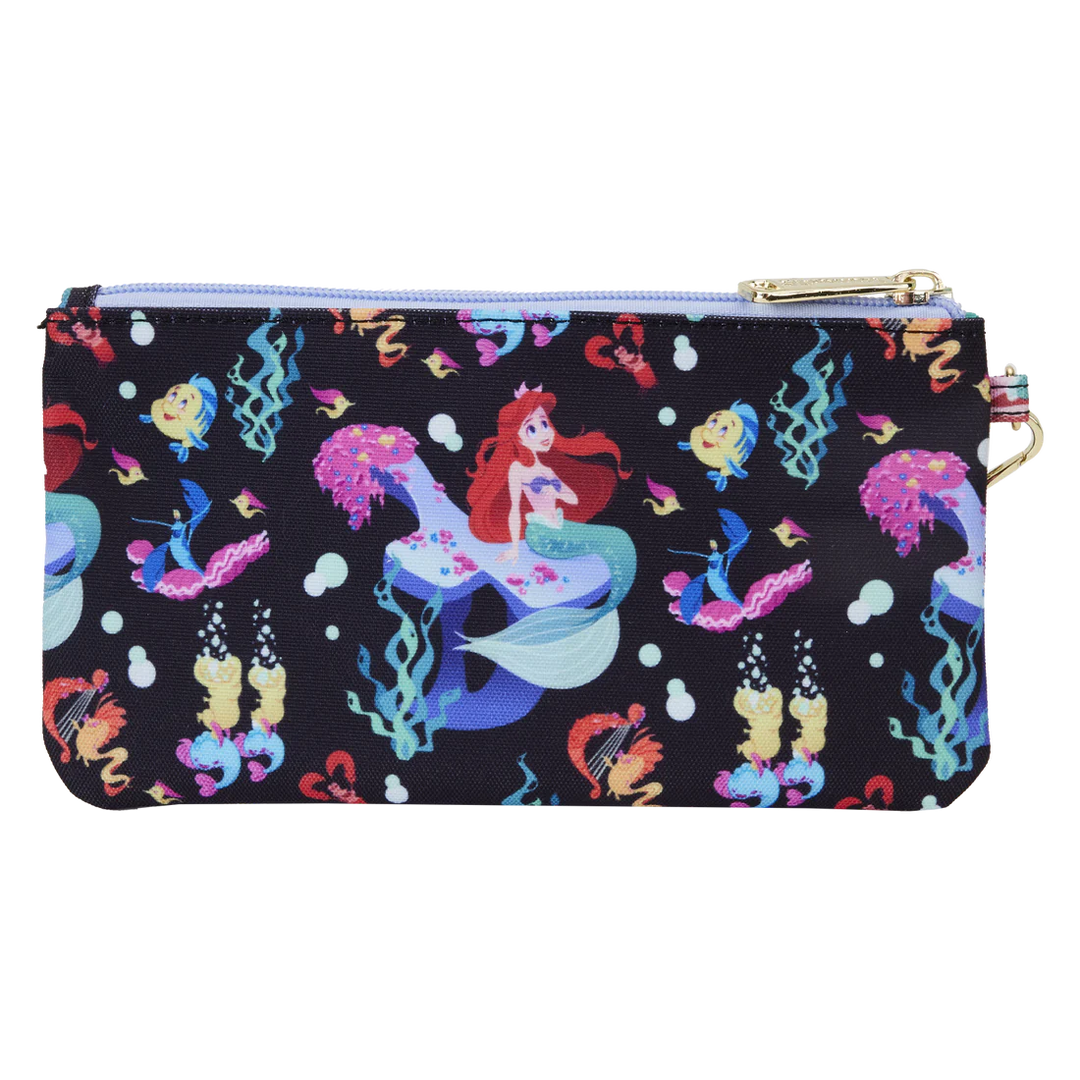 Loungefly Disney The Little Mermaid 35th Anniversary Life Is The Bubbles Nylon Wristlet Wallet