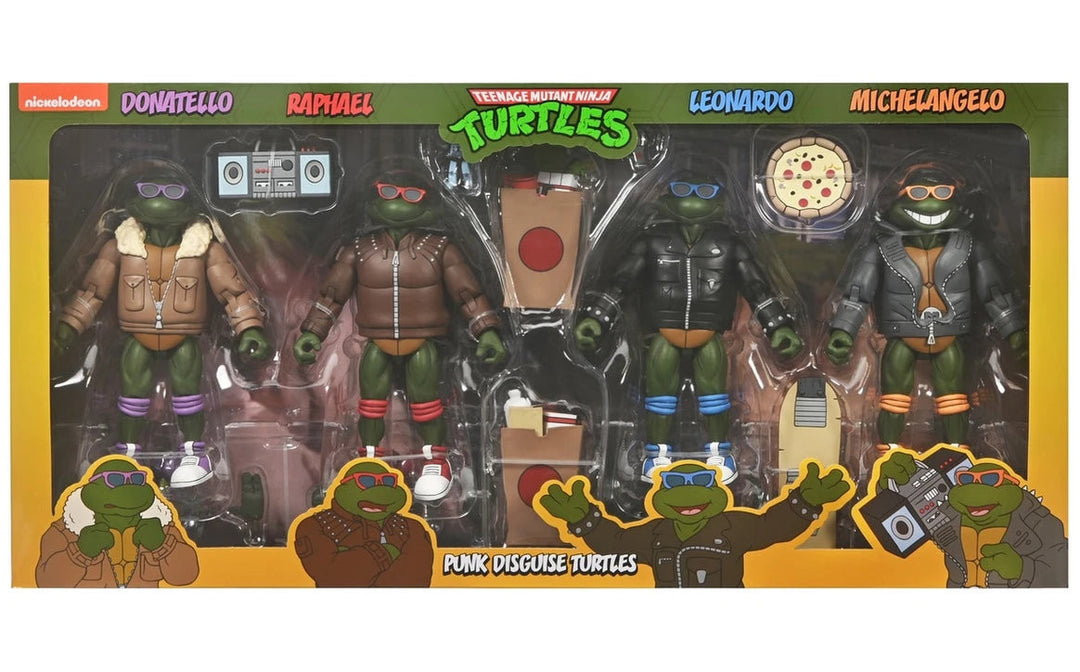 NECA Teenage Mutant Ninja Turtles Cartoon Punk Turtles (4-pack) 7” Action Figure