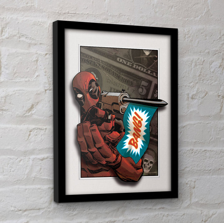 Marvel Comics Deadpool (Bang!) Breakout 3D Effect Framed Collector Print - 30 x 40 cm