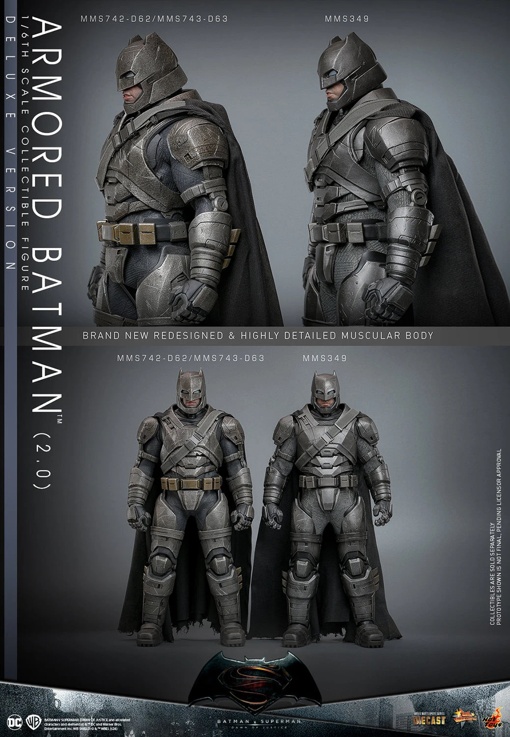 Hot Toys Batman v Superman Dawn of Justice Armored Batman (2.0) 1/6th Scale Deluxe Figure