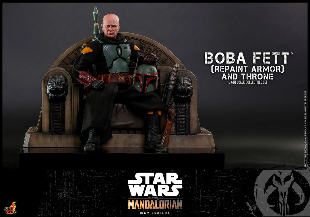 Hot Toys Star Wars The Mandalorian Boba Fett (Repaint Armour) & Throne 1/6th Scale Figure