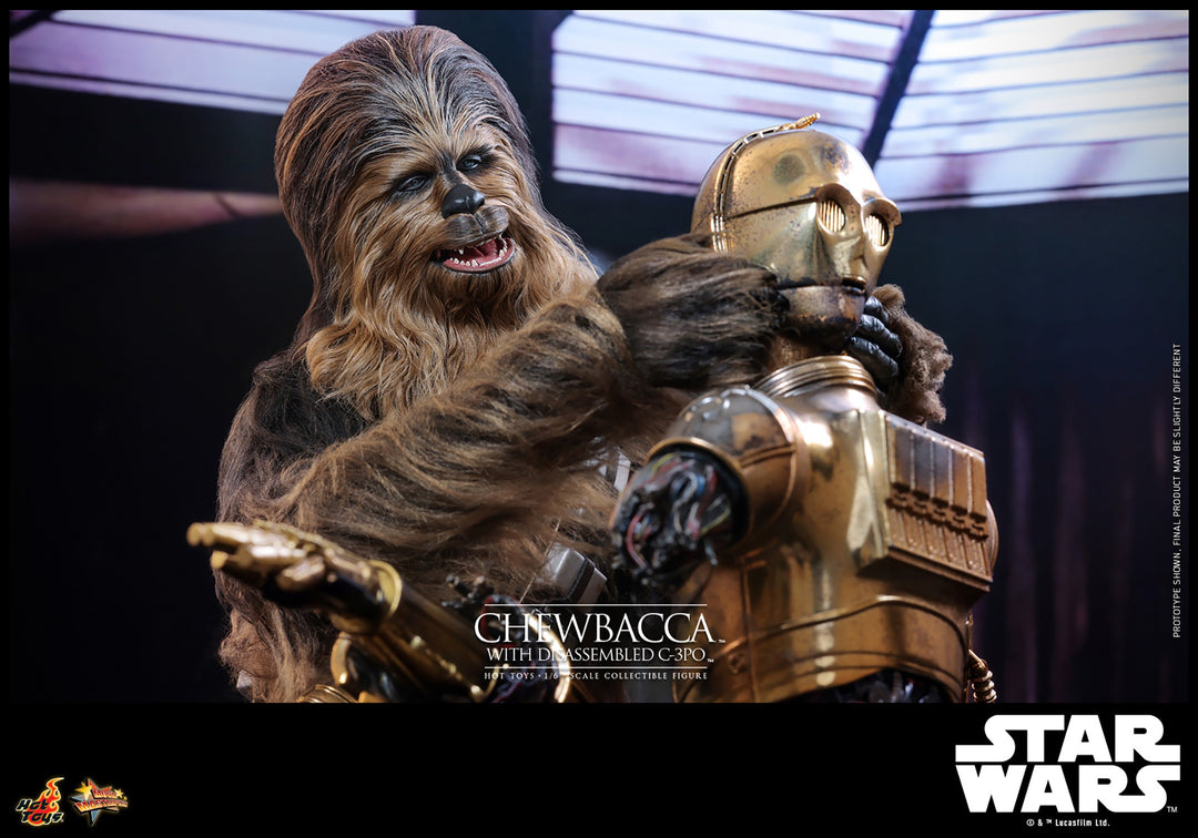 Hot Toys Star Wars The Empire Strikes Back Chewbacca with Disassmbled C-3PO 1/6th Scale Figure