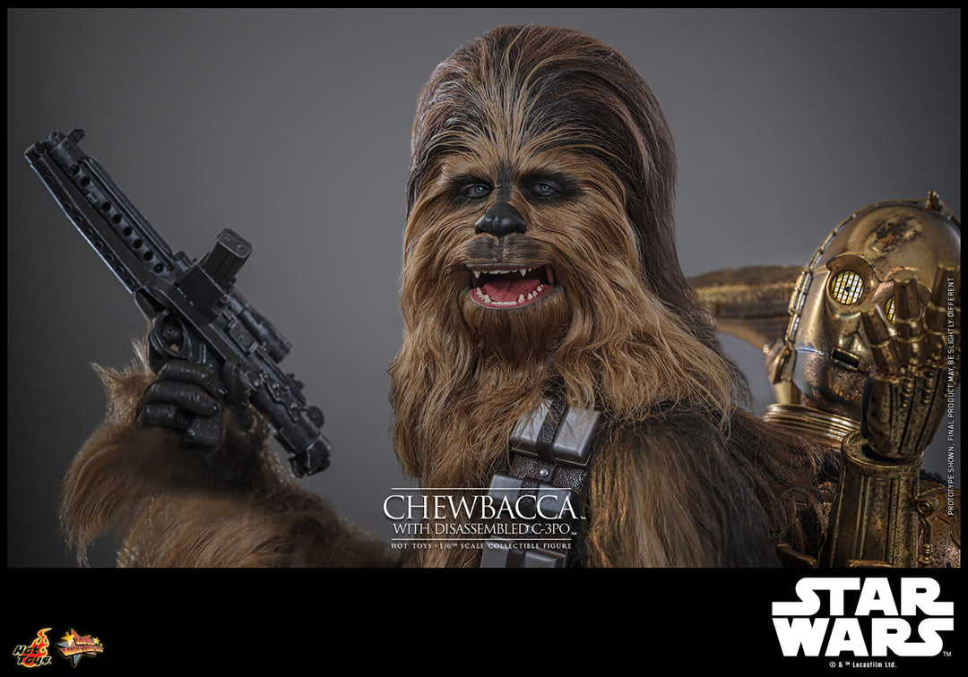 Hot Toys Star Wars The Empire Strikes Back Chewbacca with Disassmbled C-3PO 1/6th Scale Figure