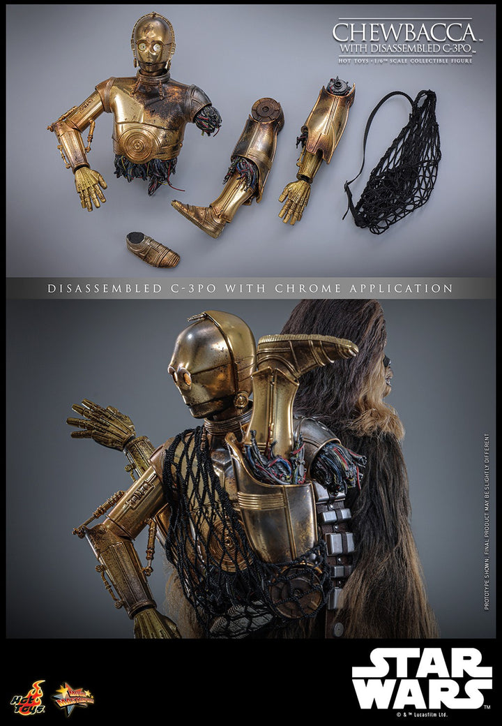 Hot Toys Star Wars The Empire Strikes Back Chewbacca with Disassmbled C-3PO 1/6th Scale Figure