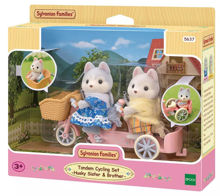 Sylvanian Families Tandem Cycling Set Husky Sister & Brother