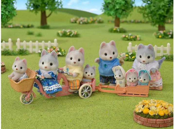 Sylvanian Families Tandem Cycling Set Husky Sister & Brother