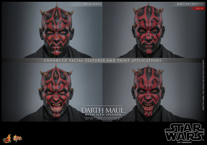 Hot Toys Star Wars The Phantom Menace Darth Maul With Sith Speeder 1/6th Scale Figure Set