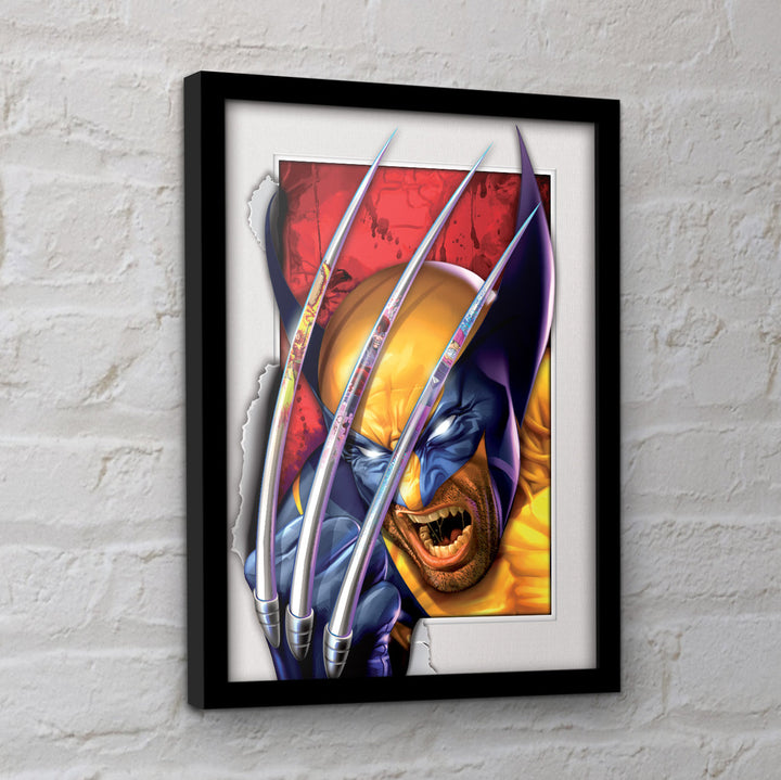 Marvel Comics X-Men Wolverine (Unleashing the Fury) Breakout 3D Effect Framed Collector Print - 30 x 40 cm