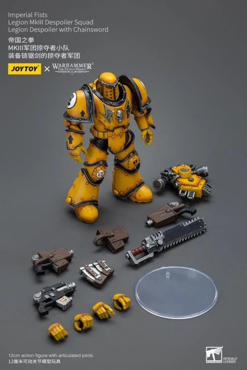 Warhammer 40k Imperial Fists Legion MkIII Despoiler Squad Legion Despoiler with Chainsword 1/18 Scale Figure
