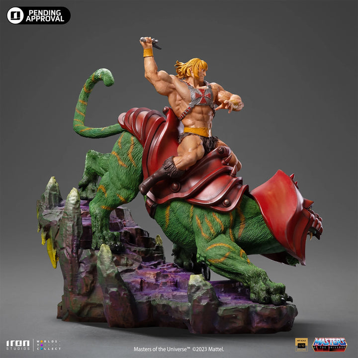 Iron Studios Masters Of The Universe Battle Diorama Series He-Man & Battle-Cat 1/10 Deluxe Art Scale Limited Edition Statue