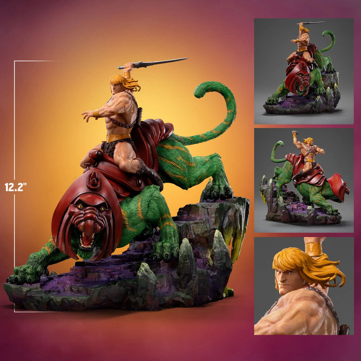Iron Studios Masters Of The Universe Battle Diorama Series He-Man & Battle-Cat 1/10 Deluxe Art Scale Limited Edition Statue