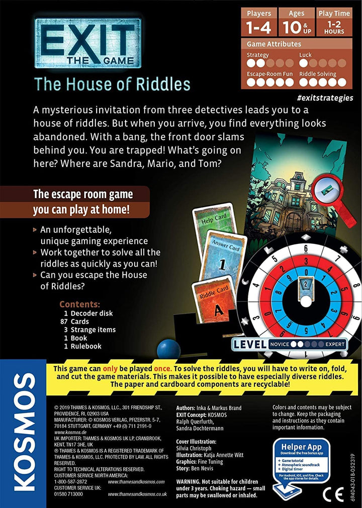 EXIT: The House of Riddles Board Game