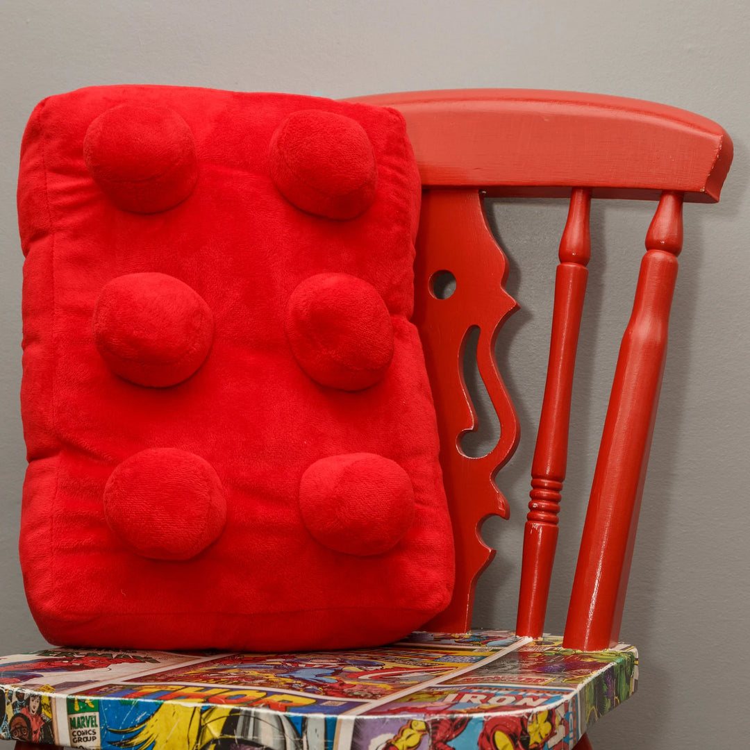 Red Retro Building Brick Cushion (Personalisable)