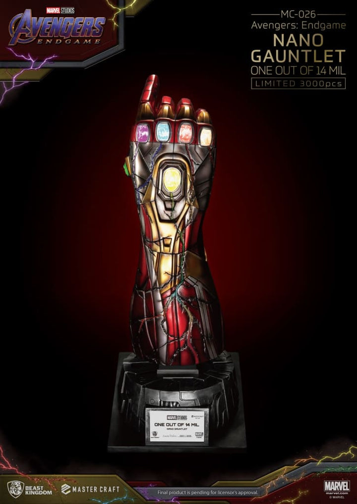 Beast Kingdom Avengers Endgame Master Craft Nano Gauntlet Limited Edition 1/1 Scale Statue