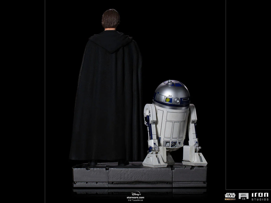 Iron Studios Star Wars The Mandalorian 1/4 Scale Legacy Replica Luke Skywalker, R2-D2, and Grogu Statue