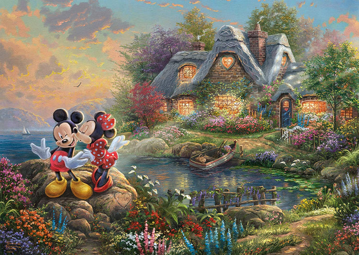 Thomas Kinkade Disney Mickey & Minnie Sweetheart Cove Jigsaw Puzzle (1000 Piece)