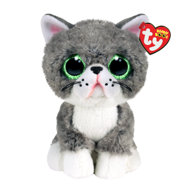 Ty Beanie Boos 6" Fergus Gray Cat Plush