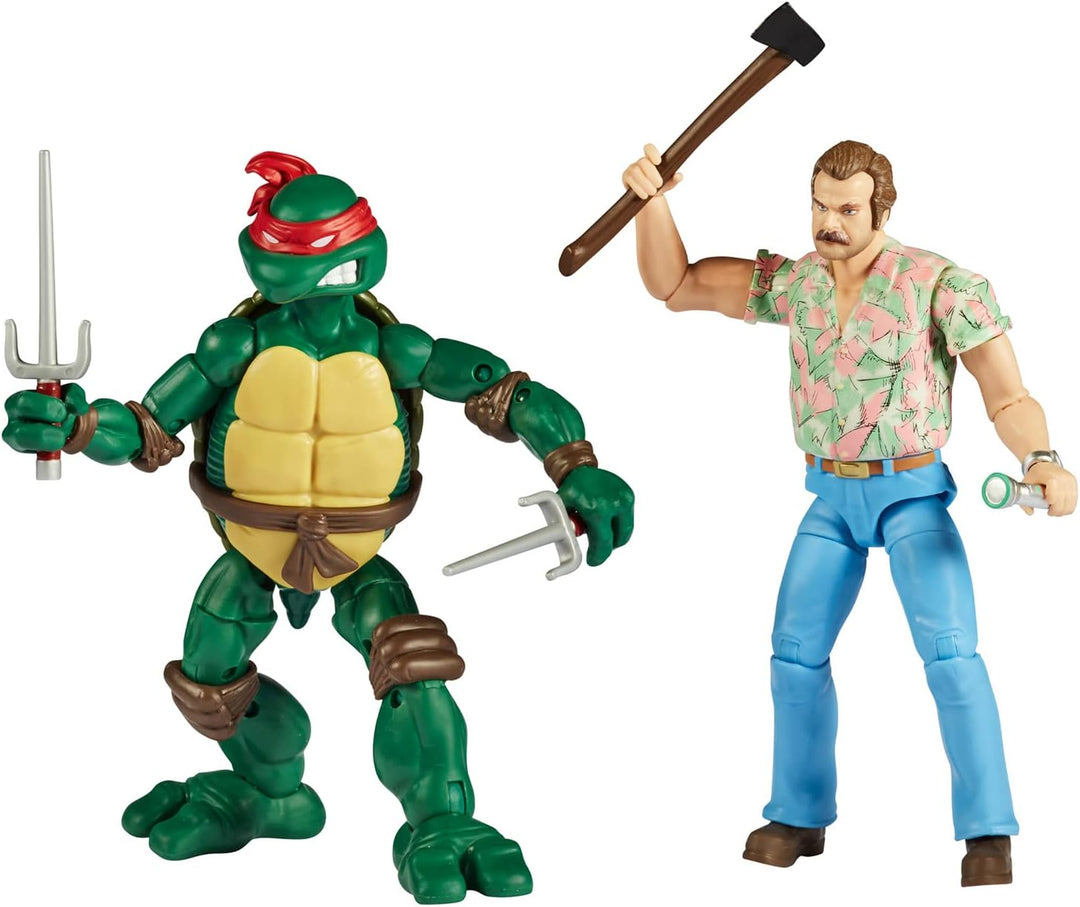 Teenage Mutant Ninja Turtles vs Stranger Things  Raphael & Hopper Figure Set