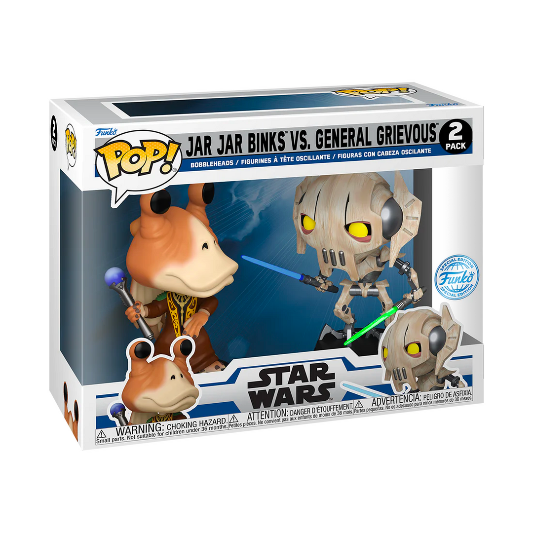 Jar Jar Binks vs. General Grievous Star Wars The Clone Wars Funko POP! 2-Pack Vinyl Figures