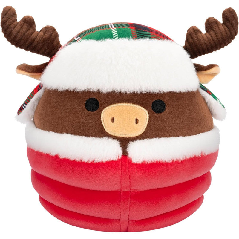 Squishmallows 7.5" Maurice The Brown Moose With Puffer Jacket Holiday Plush