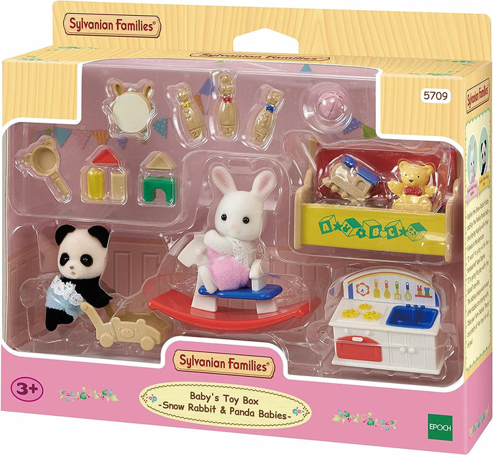 Sylvanian Families Baby's Toy Box: Snow Rabbit & Panda Babies