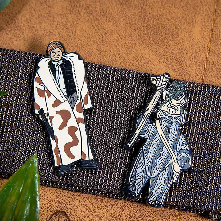 Official Pin Kings Star Wars Enamel Pin Badge Set Han Solo (in Trench Coat) and Teebo
