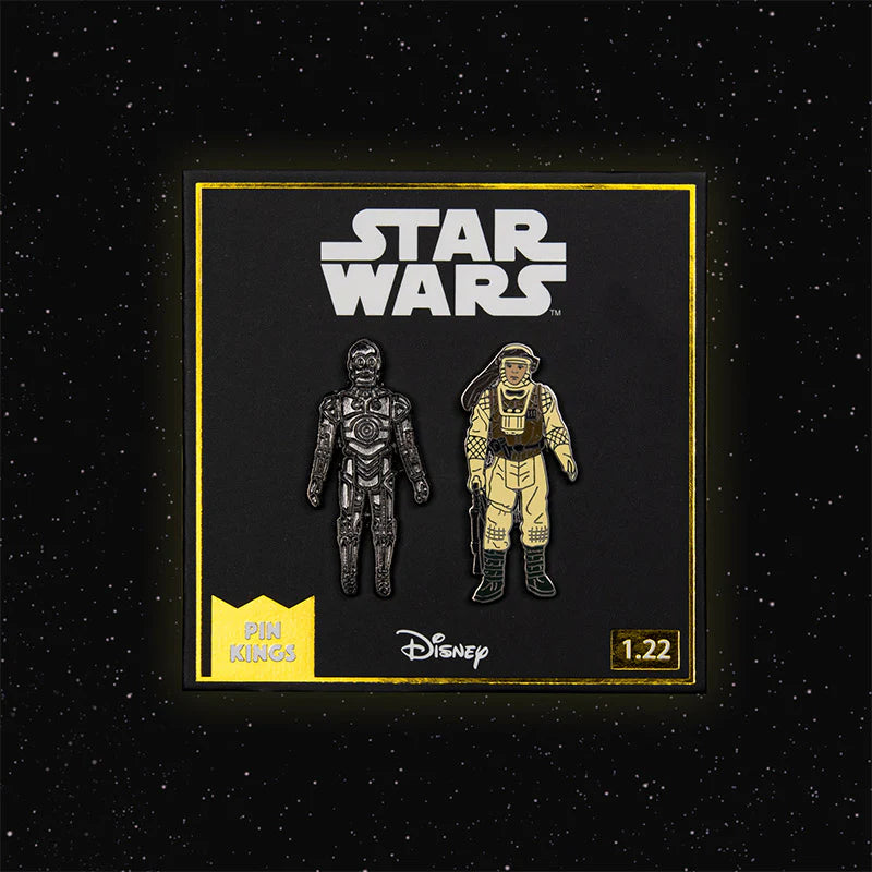 Official Pin Kings Star Wars Enamel Pin Badge Set C-3PO and Luke Skywalker (Hoth Battle Gear)