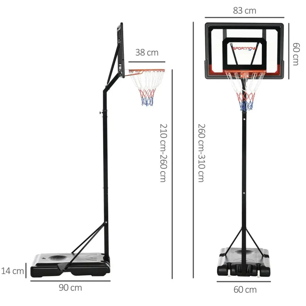 Outdoor Basketball Hoop and Stand with Weighted Base