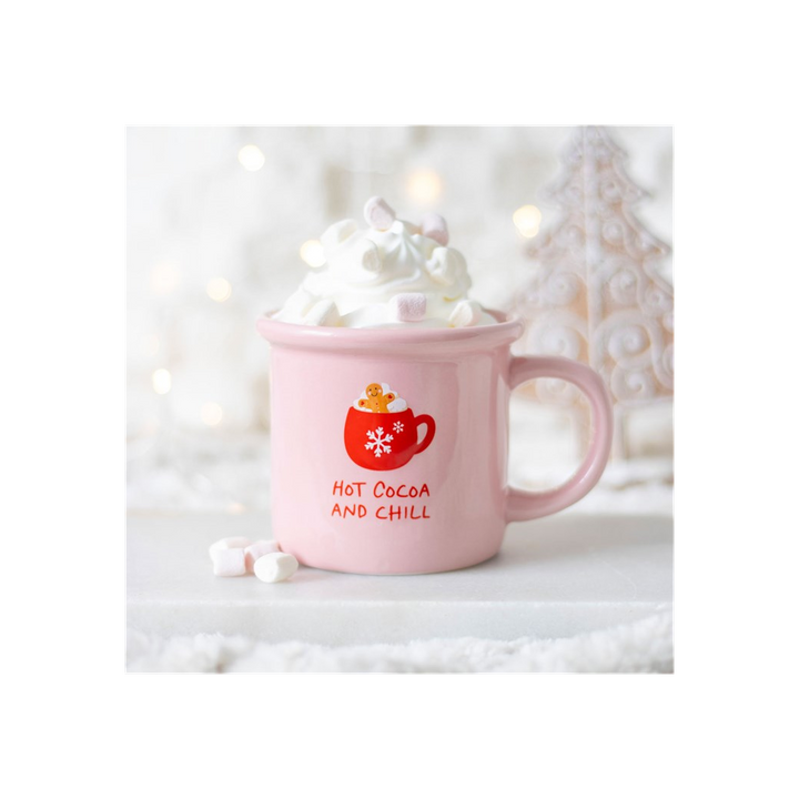 Pink Hot Cocoa and Chill Mug