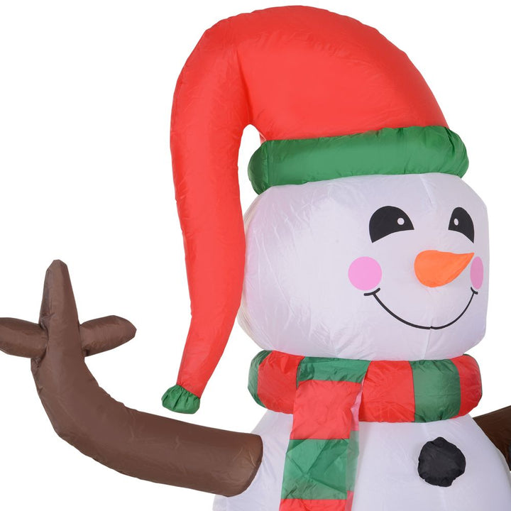 6ft Inflatable Snowman with Three Penguins LED Outdoor Decoration