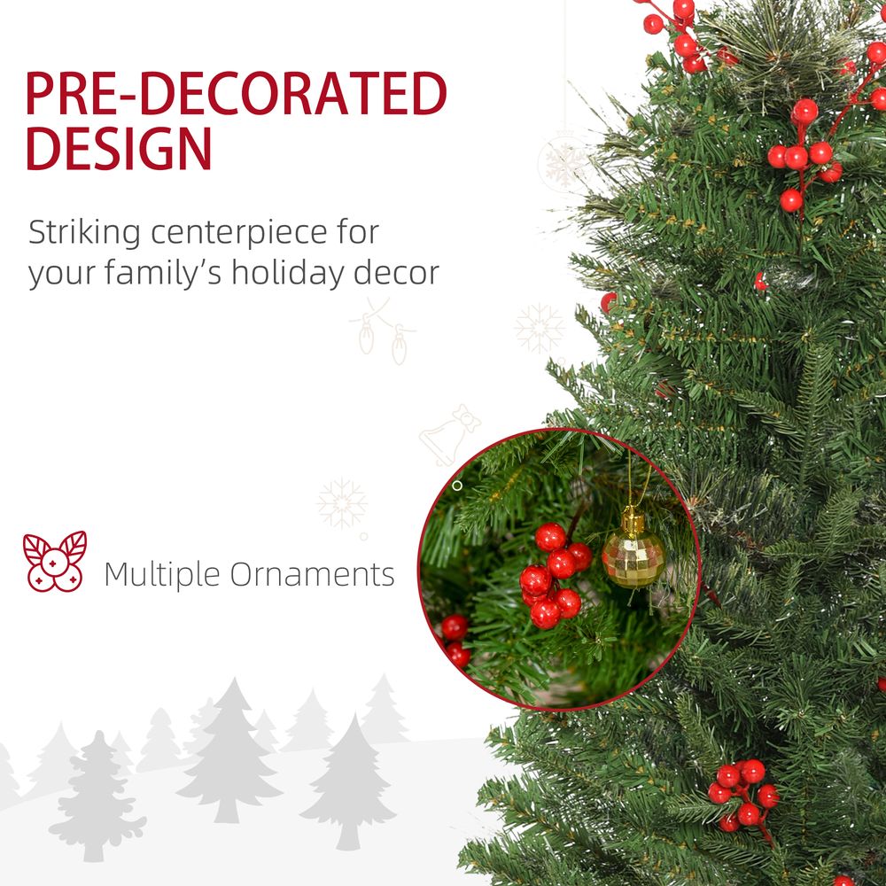 5ft Artificial Christmas Tree Holiday (Pencil Shape)