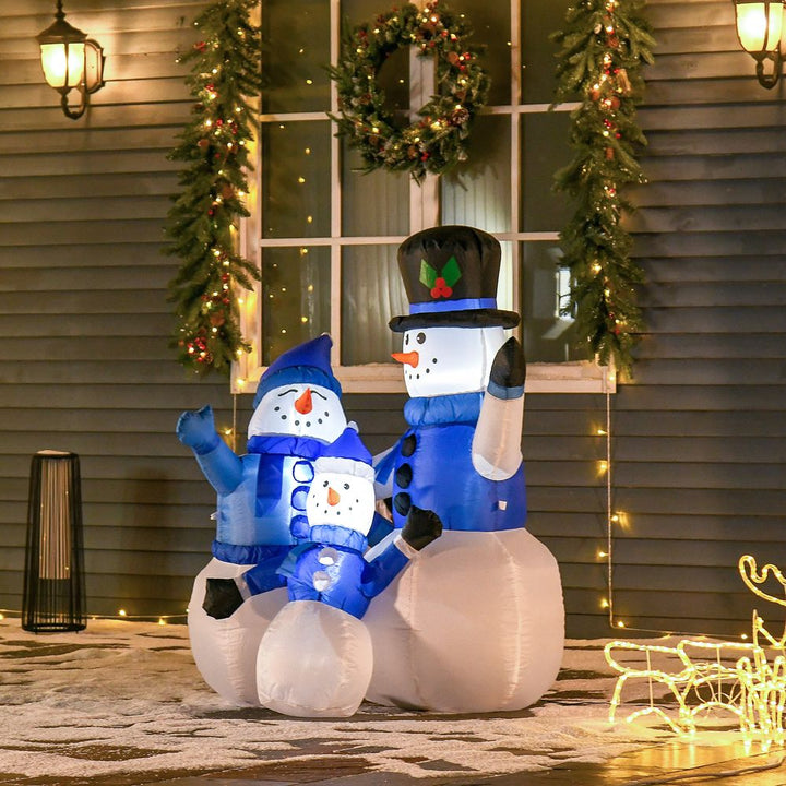 4ft Inflatable Christmas Snowmen Family LED Outdoor/Indoor Decoration