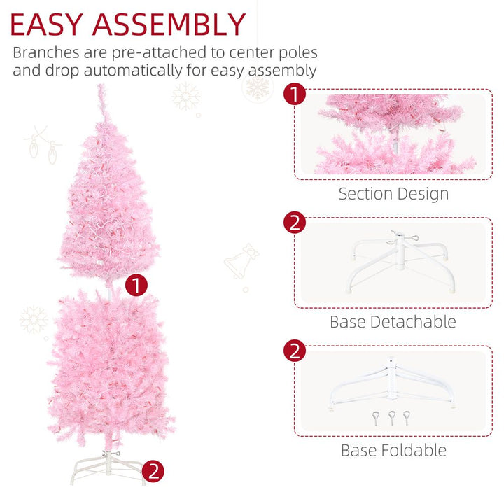 5ft Prelit Artificial Christmas Tree (Pink)