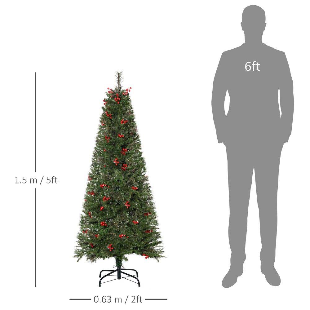 5ft Artificial Christmas Tree Holiday (Pencil Shape)