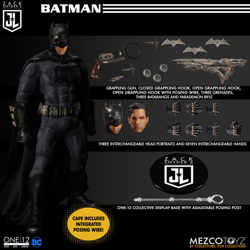 Zack Snyder's Justice League One:12 Collective Deluxe Batman, Flash & Superman Action Figures Box Set