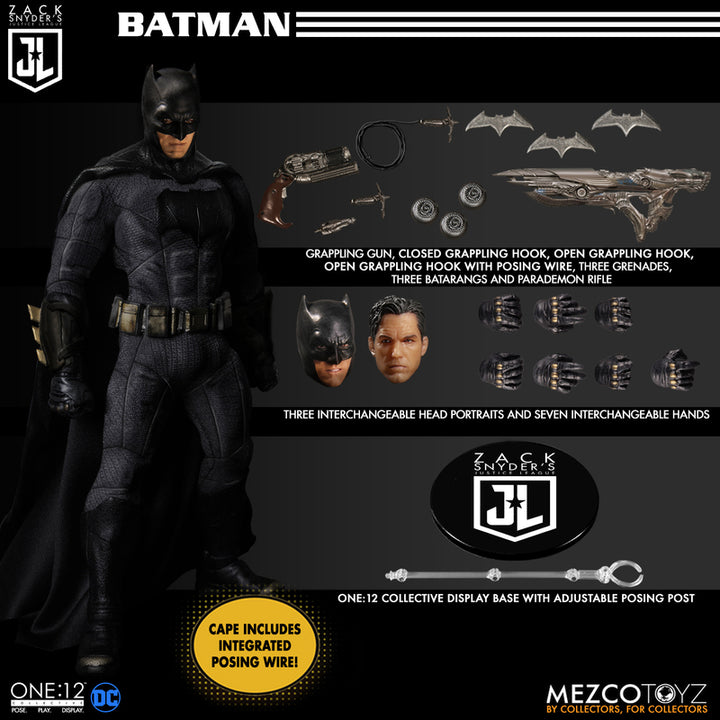 Zack Snyder's Justice League One:12 Collective Deluxe Batman, Flash & Superman Action Figures Box Set