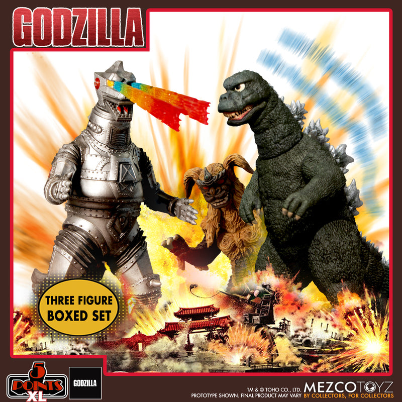 Mezco Godzilla vs. Mechagodzilla (1974) 5 Points XL 3-Action Figures Boxed Set