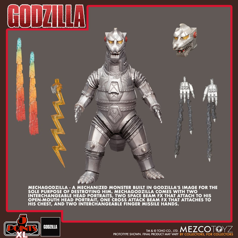 Mezco Godzilla vs. Mechagodzilla (1974) 5 Points XL 3-Action Figures Boxed Set
